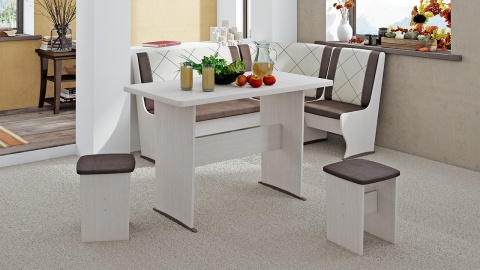 Кухонный уголок «Челси Т2» Дуб Белфорт/Лен коричневый + Лен бежевый