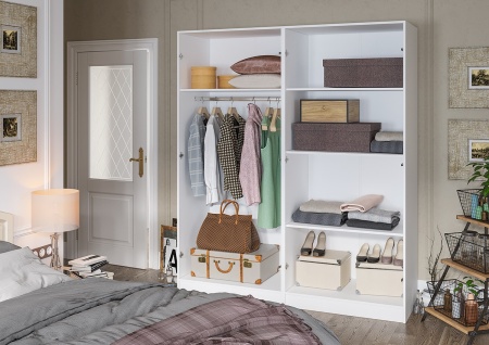 Шкаф 4-х Створчатый Венесуэла МДФ/Жемчуг Глянец (Ш-1800 х В-2100 х Г-570 мм)