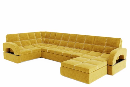 Диван Угловой Мадрид с Оттоманкой (Ш-3560 х Г-1800 х В-1000 мм)/Разные Цвета