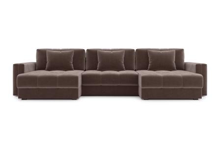 Диван п-образный тик-так Монарх М1О2 коричневый