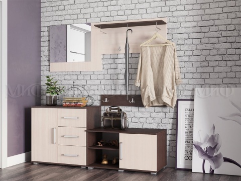 Прихожая Бостон (Ш-1700 мм x В-2120 мм x Г-470 мм)/Разные Цвета