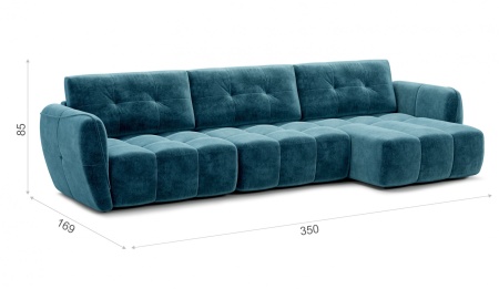 Диван-Кровать ТРЕВИ KENGOO/TEAL (Ш-3500 × В-850 × Г-1690 мм)